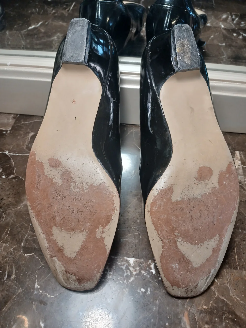 Hush Puppies Black Patent Mary Janes with Cross Straps